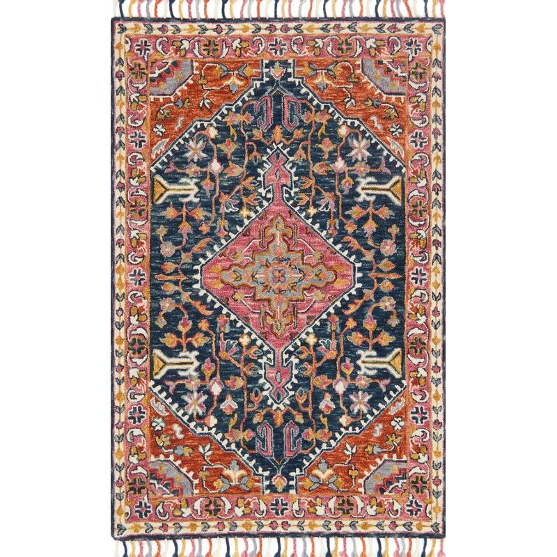 Mistana Jovany Hand-Hooked Wool Navy/Mutil Area Rug | Wayfair | Wayfair North America