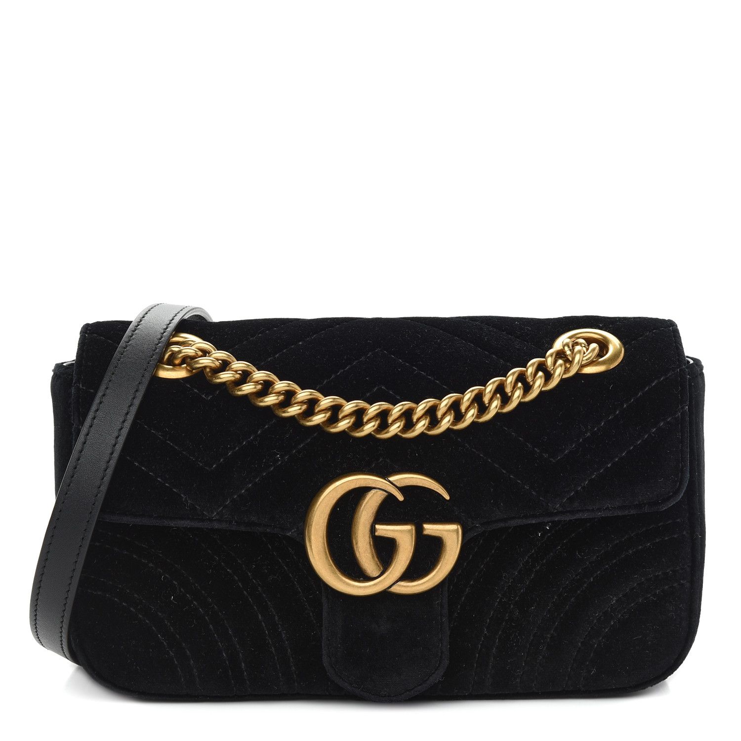 GUCCI

Velvet Matelasse Small GG Marmont Shoulder Bag Black | Fashionphile