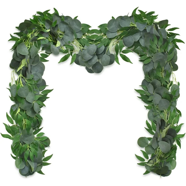 Samhe 3 Packs 19.6Ft Artificial Eucalyptus Garland, Fake Greenery Garland Vines with Willow Leave... | Walmart (US)