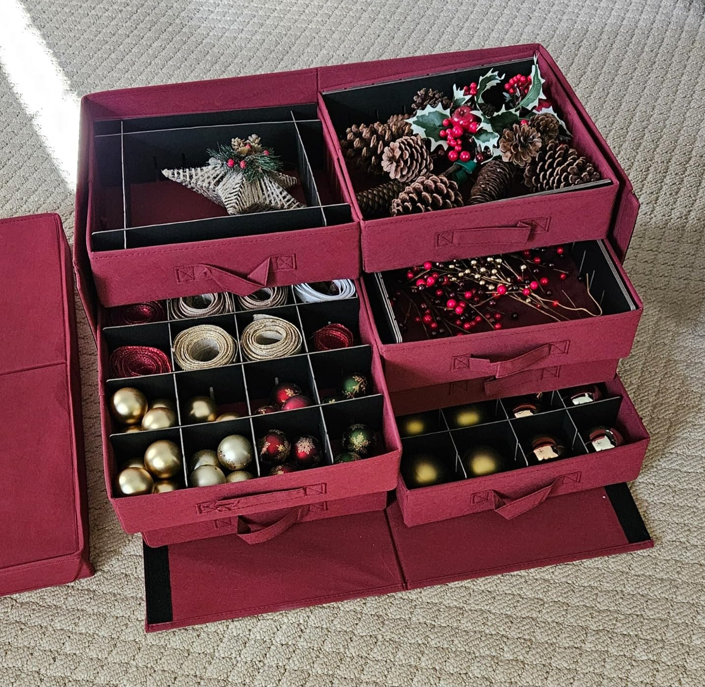 612 Vermont Christmas Ornament Storage Box with Adjustable Acid-Free Dividers, Holds 128 – 3 In... | Amazon (US)