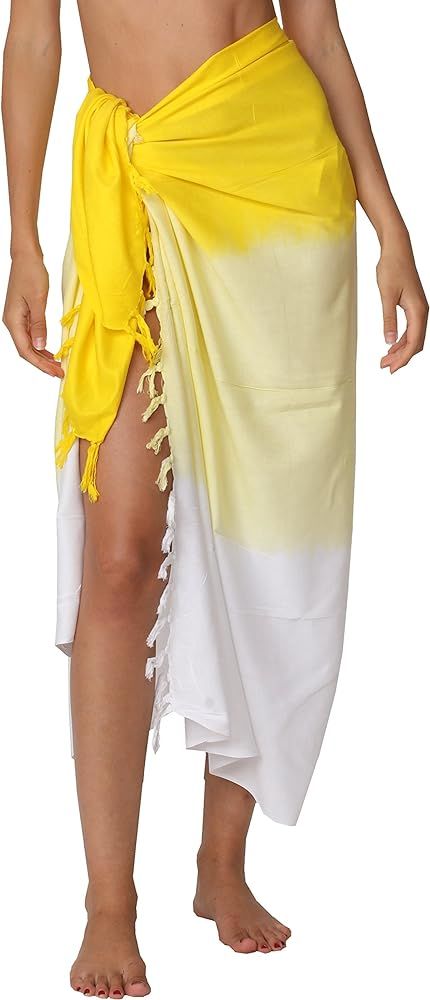 Swimwear Long Dip Dye Tie Sarong Multi Wear Beach Pareo Swimsuit Wrap Cover Up Beach Wrap for Wom... | Amazon (US)