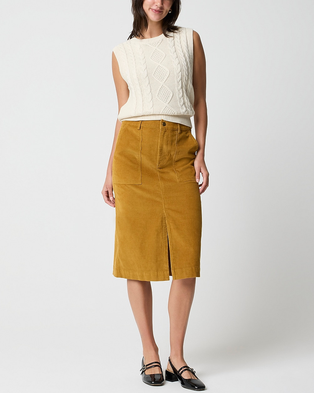 Corduroy midi skirt | J.Crew Factory