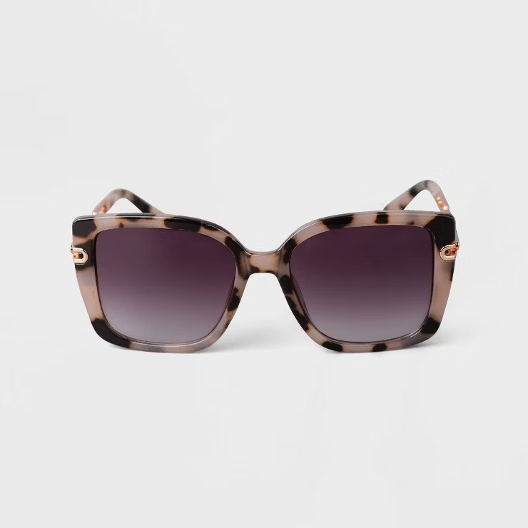 Women's Tortoise Shell Oversized Square Sunglasses - A New Day™ Tan | Target
