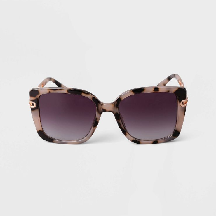 Women's Tortoise Shell Oversized Square Sunglasses - A New Day™ Tan | Target