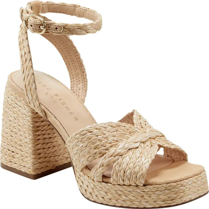 Janie Raffia Ankle Strap Platform Sandal (Women) | Nordstrom Rack