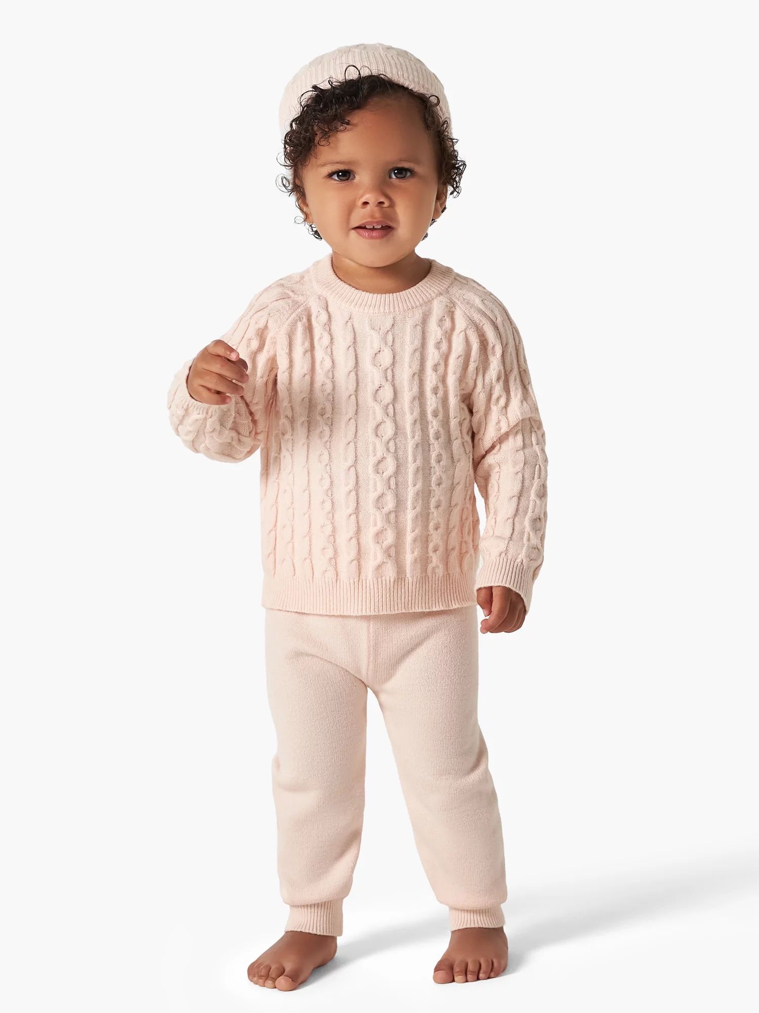 Modern Moments By Gerber Toddler Girl Cable Knit Sweater Outfit Gift Set w/Hat, 3-Piece (12M - 5T... | Walmart (US)