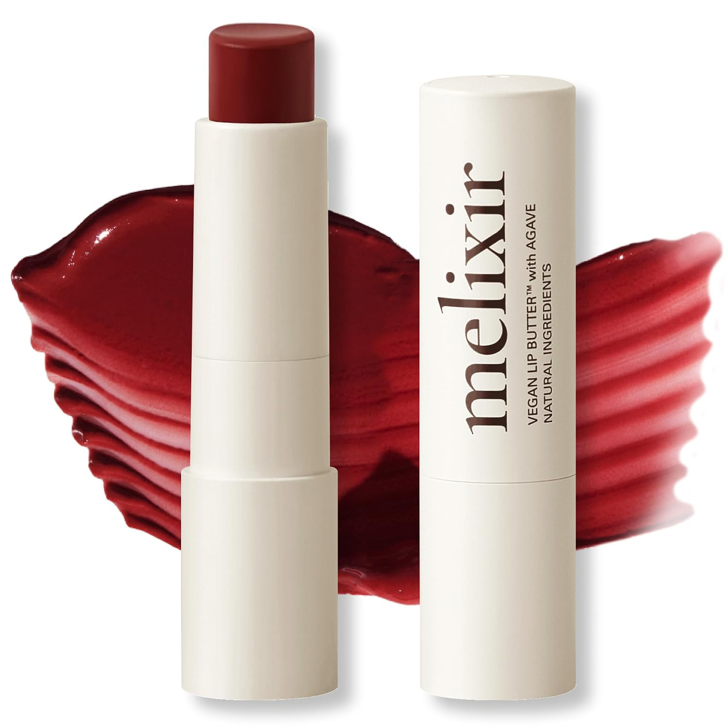 Melixir Vegan Lip Butter, Tinted Lip Balm for Dry Lips #18 Vintage Red | Amazon (US)
