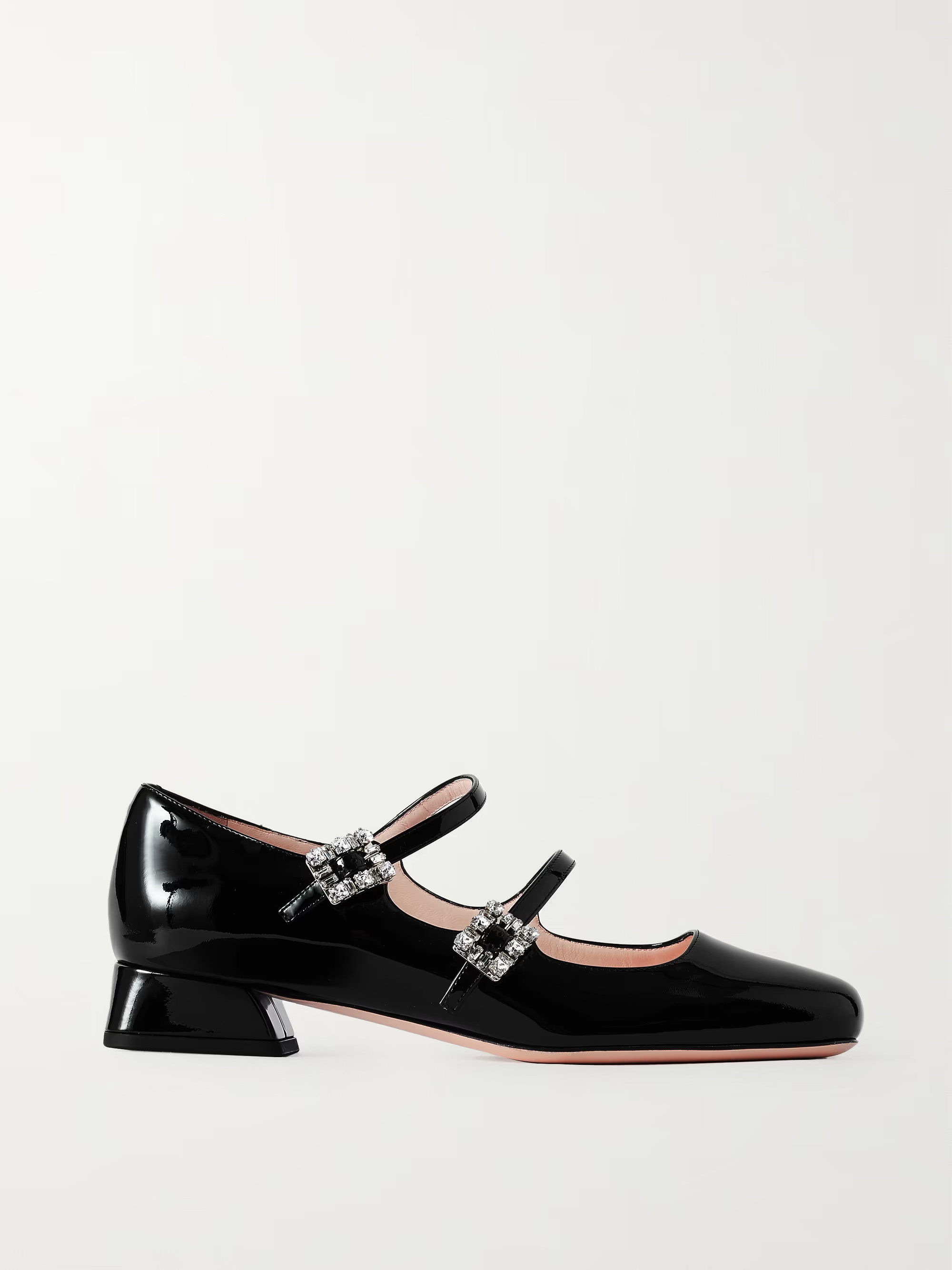 Mini Très Vivier crystal-embellished patent-leather pumps | NET-A-PORTER (US)