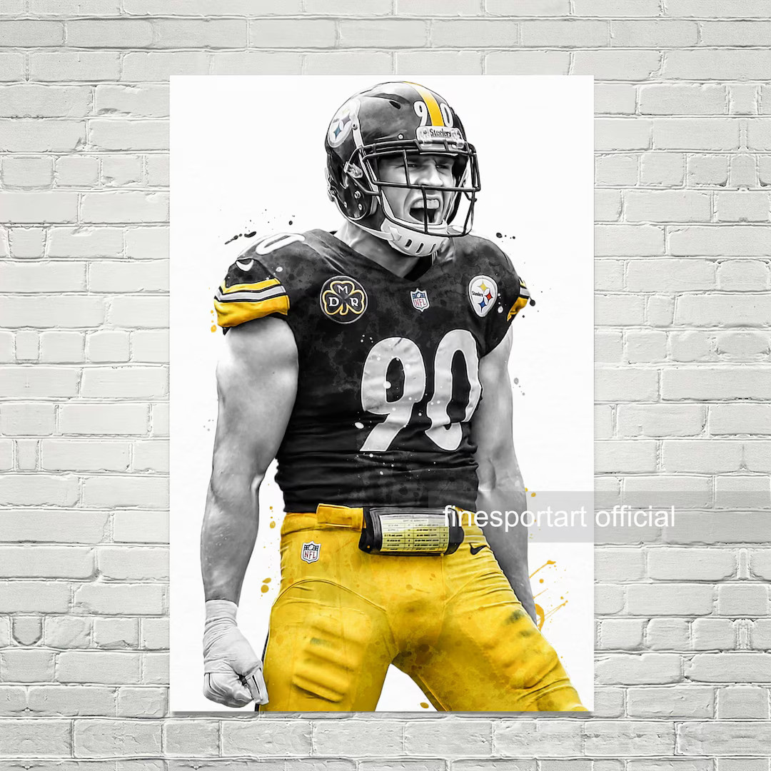 T. J. Watt Pittsburgh Poster Canvas Football Print Sports - Etsy | Etsy (US)