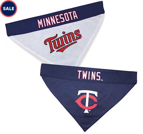Pets First MLB American League Reversible Bandana for Dogs, Large/X-Large, Minnesota Twins | Petco