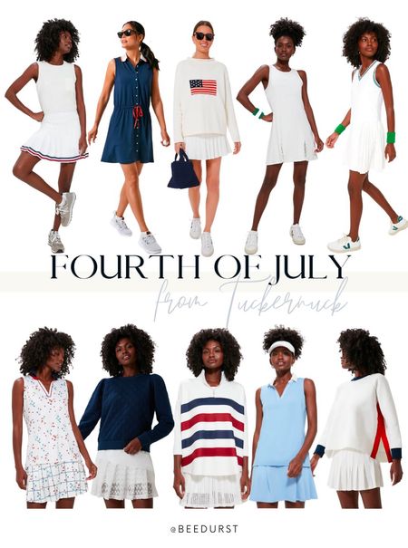 Fourth of July looks from Tuckernuck, Fourth of July outfit, Fourth of July dress, tennis dress, tennis skirt, golf skirt, red white and blue outfits, white dress, white tennis dress, denim dress

#LTKFind #LTKfit #LTKSeasonal
