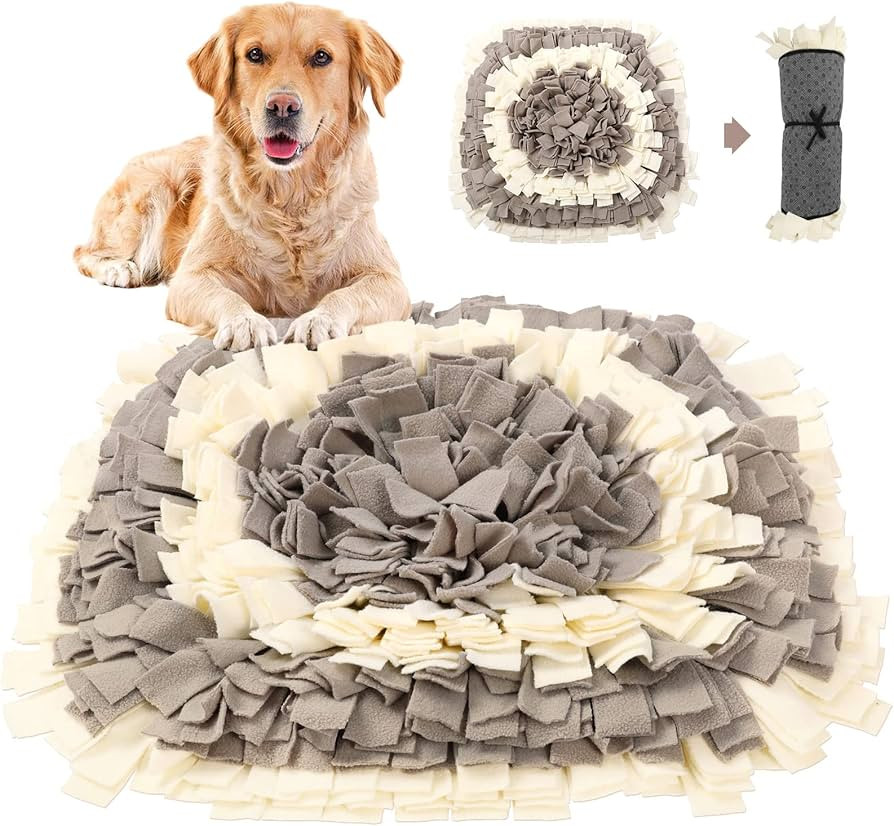 Snuffle Mat for Dogs, Durable Pet Sniff Mat 24'' x 24'' Foldable Dog Food Feeding Mat Washable In... | Amazon (US)