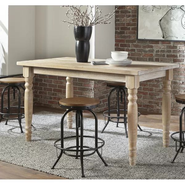 Valerie Counter Height 63'' Pine Solid Wood Dining Table | Wayfair North America
