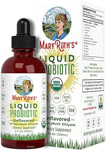 Liquid Probiotics for Women, Men & Kids by MaryRuth's, Vegan, Organic, Plant-Based & Non-GMO, Unf... | Amazon (US)