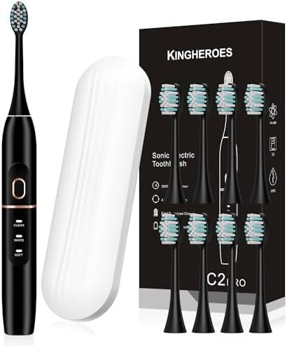 Electric Toothbrush Set, Comes with 8 Brush Heads & Travel Case,4 Modes with 2 Minutes Built in S... | Amazon (US)