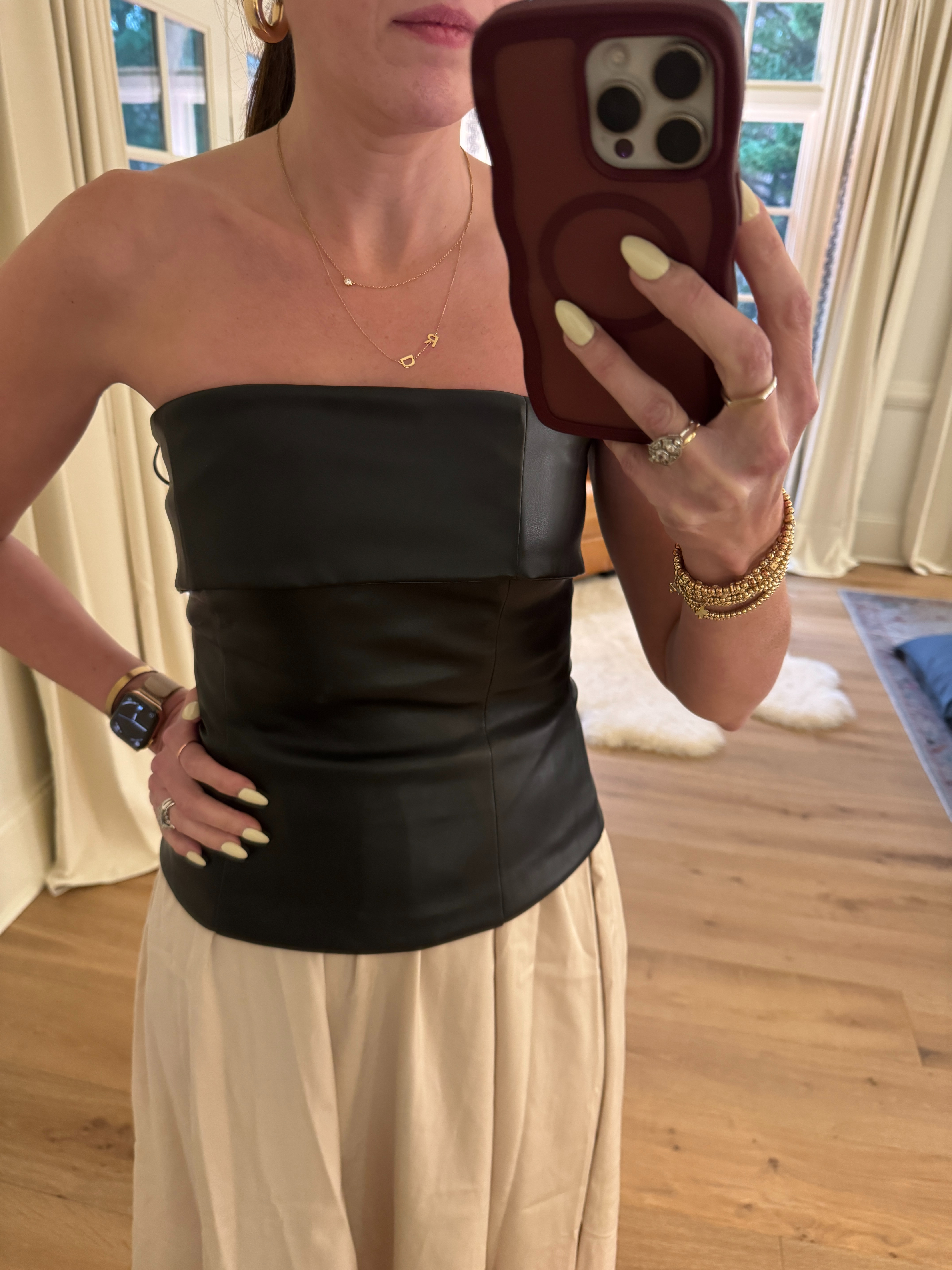 Strapless. Leather. Satin. Yes. Yes. Yes.  

 #LTKdayinmylife #LTKOver40 #LTKMidsize