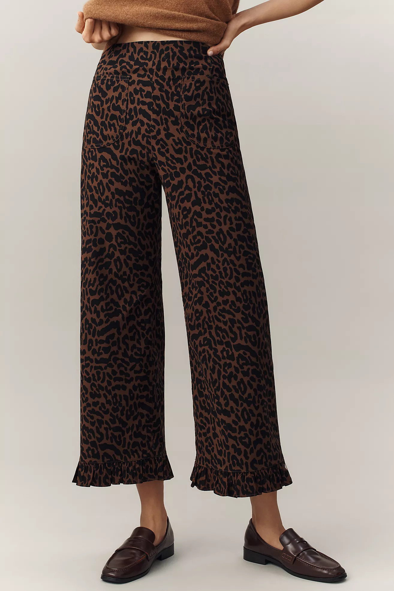 The Colette Ruffle-Hem Crop Wide-Leg Pants by Maeve | Anthropologie (US)