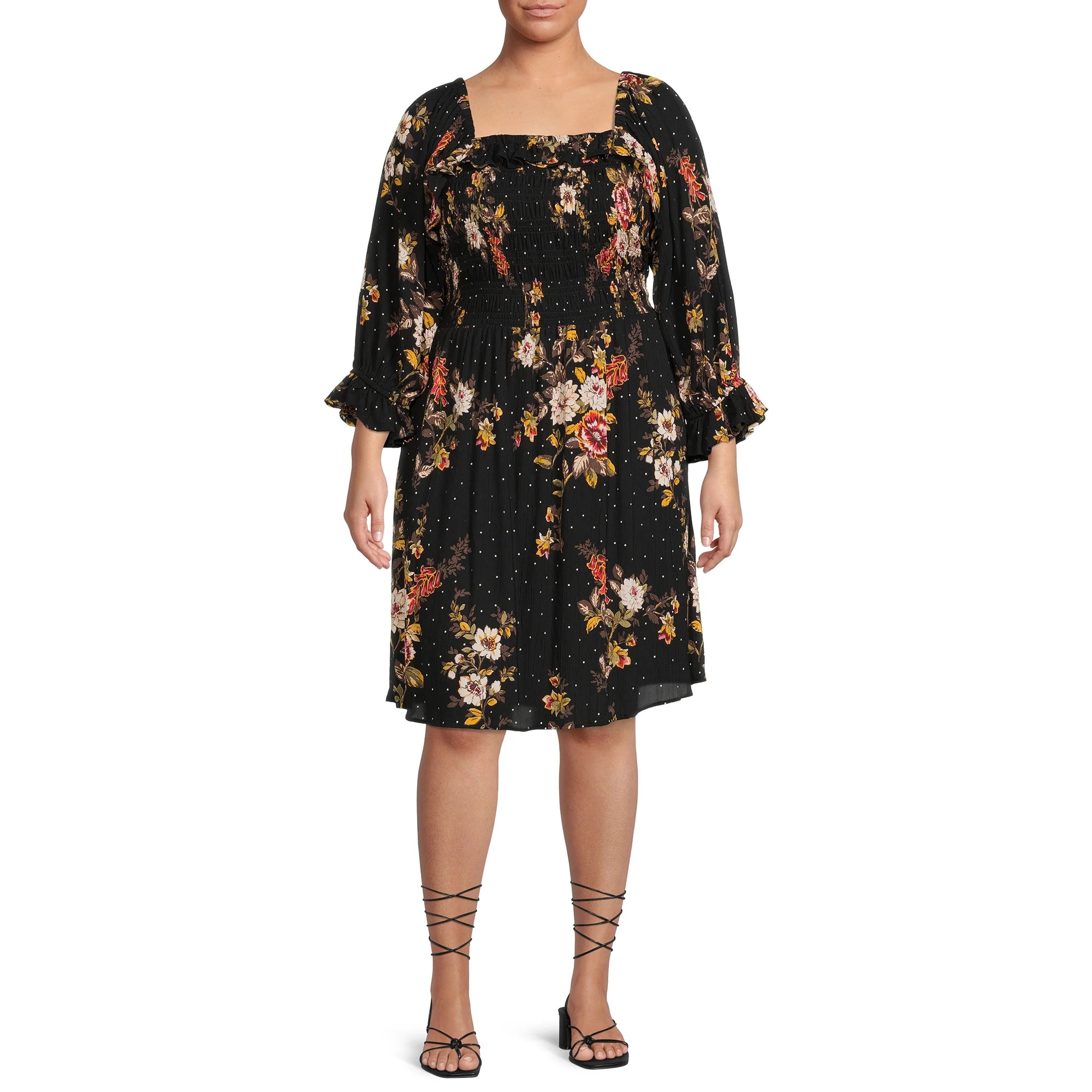 Romantic Gypsy - Romantic Gypsy Women's Plus Size Smocked Square Neck Dress - Walmart.com | Walmart (US)