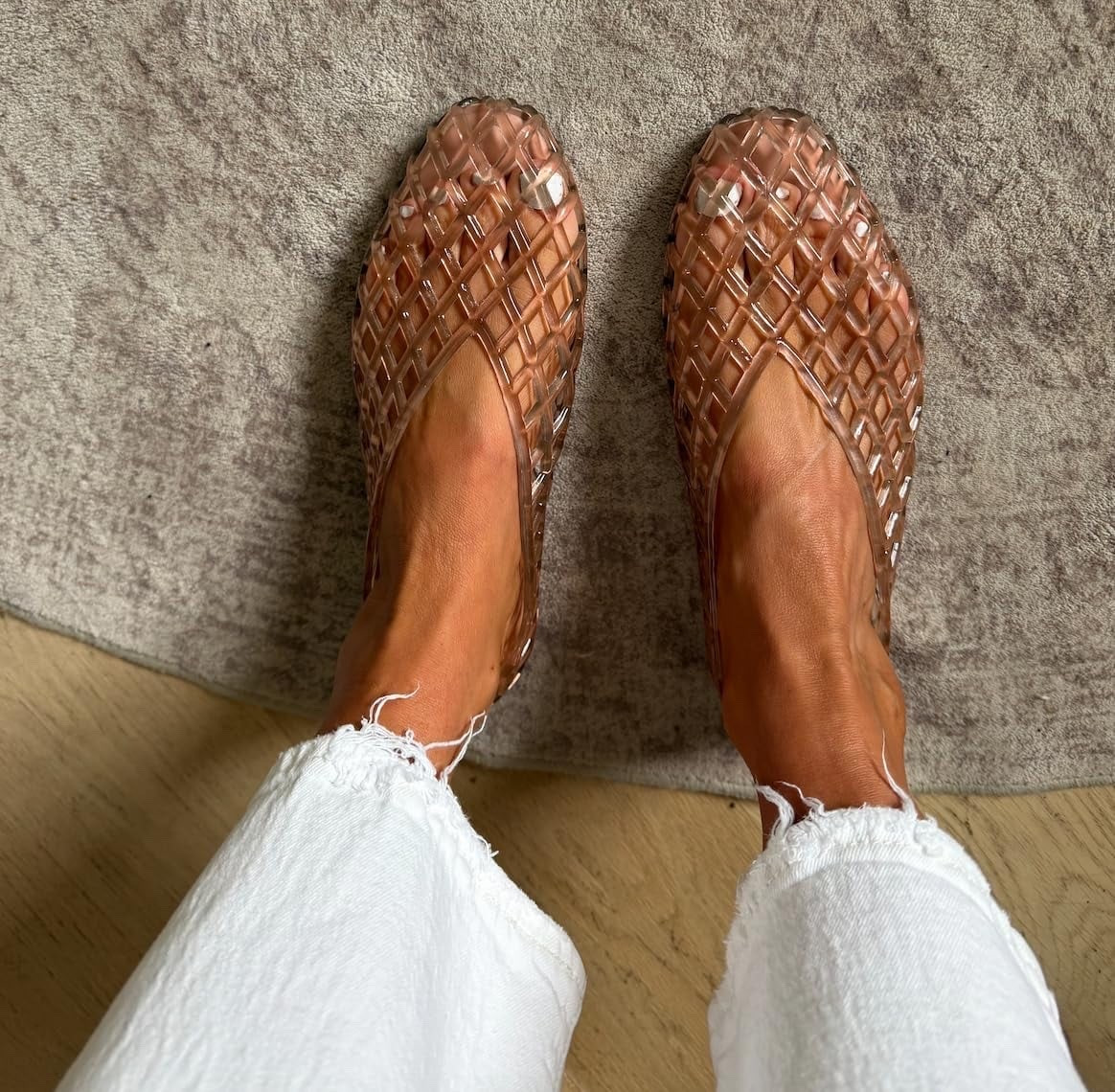 The jelly flats are actually comfortable! They go with almost anything! Very on-trend. Shop these shoes and more from Amazon!

#LTKootd #LTKmomlife #LTKOver40