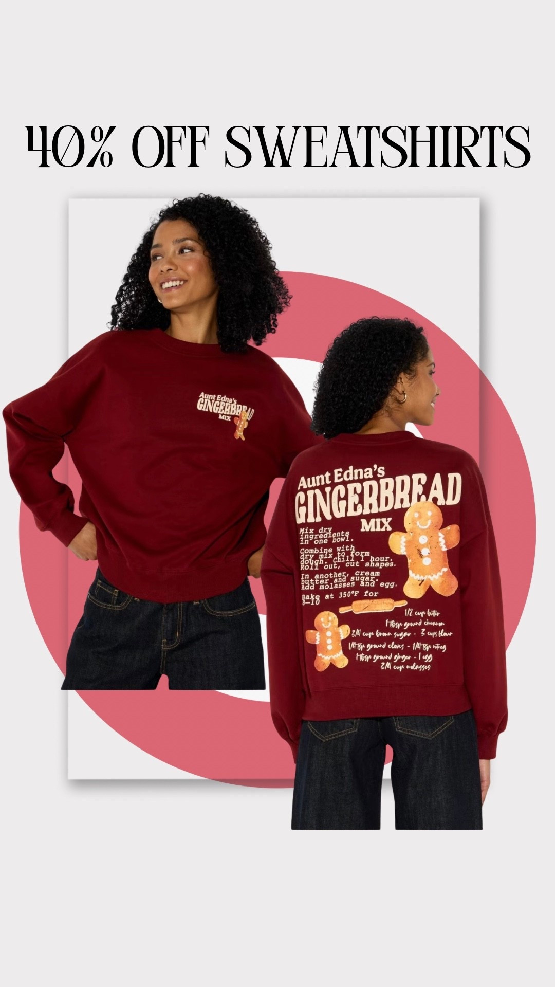 40% off sweatshirts 

#LTKHoliday #LTKSaleAlert