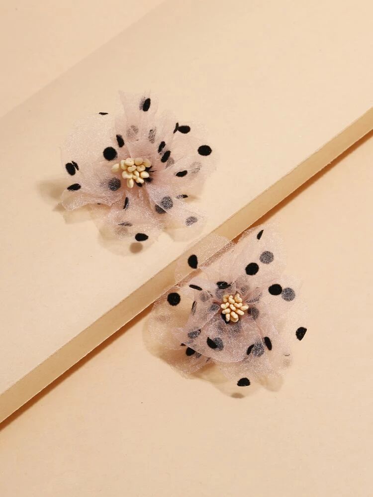 Mesh Flower Design Earrings | SHEIN