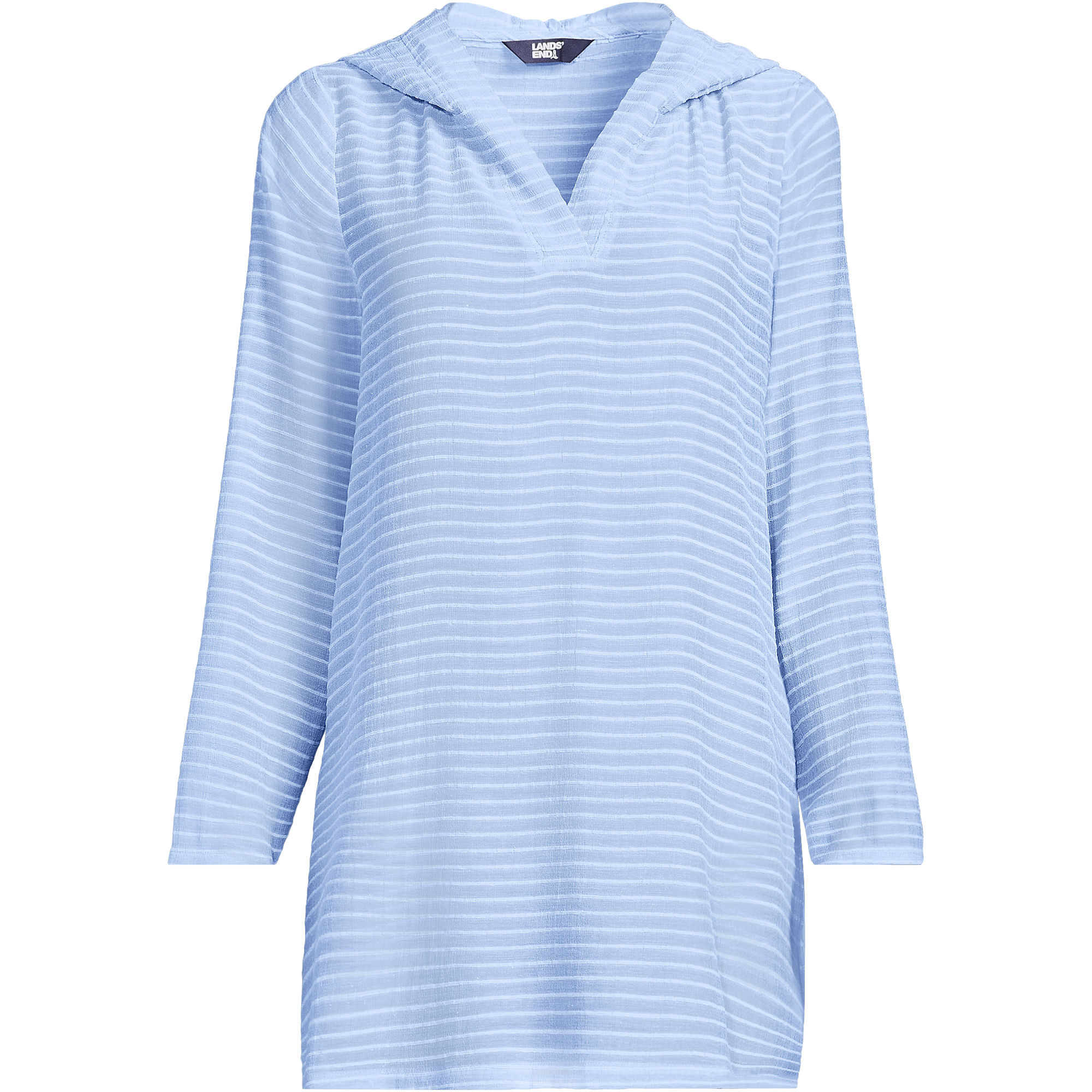 Women's Rayon Rib Hooded Mini Cover-up Dress | Lands' End (US)