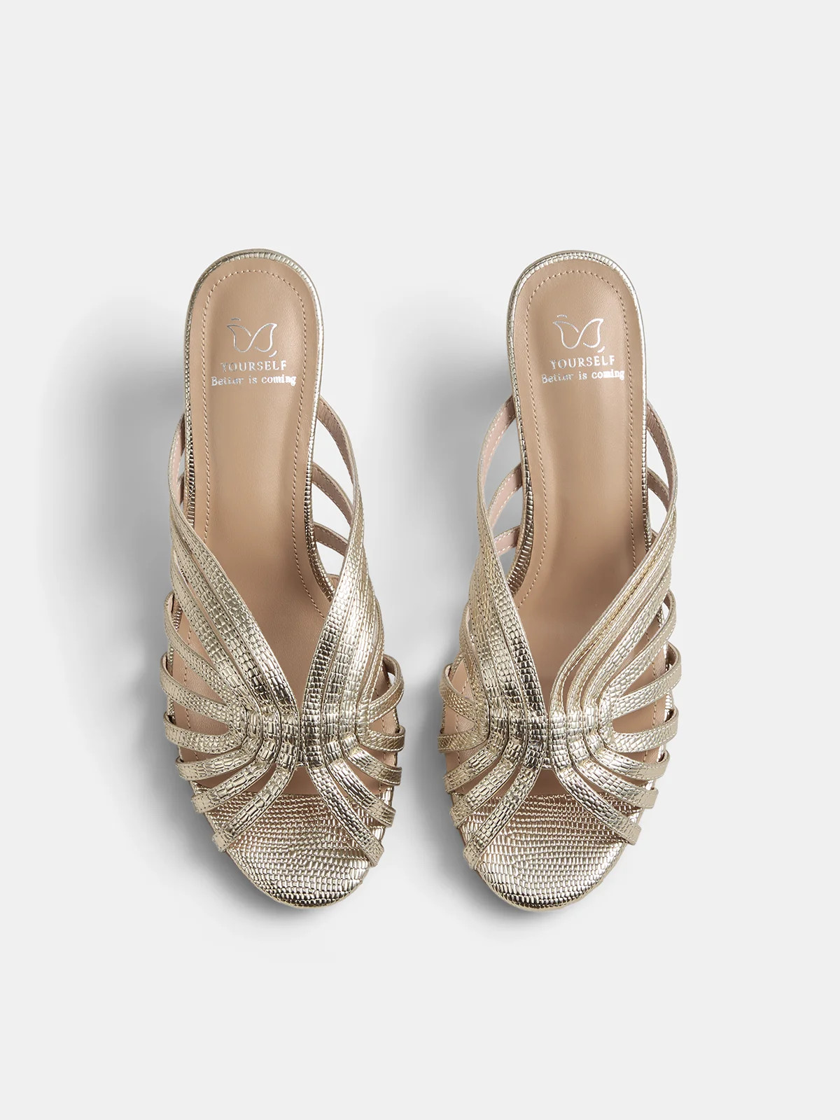 Woven Strap Block Heel Mule Sandals | Commense