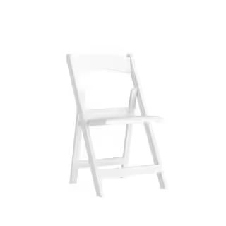 Flash Furniture Hercules Series 1000 lb. Capacity White Resin Folding Chair with White Vinyl Padd... | The Home Depot