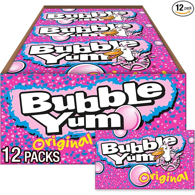 BUBBLE YUM Original Flavor Chewy, Bubble Gum Packs, 2.82 oz (12 Count) | Amazon (US)