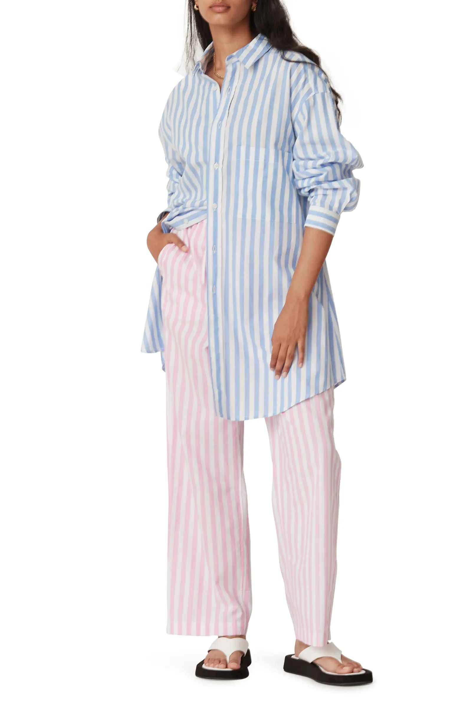 BLANCA Fabienne Oversize Stripe Cotton Shirt | Nordstrom | Nordstrom