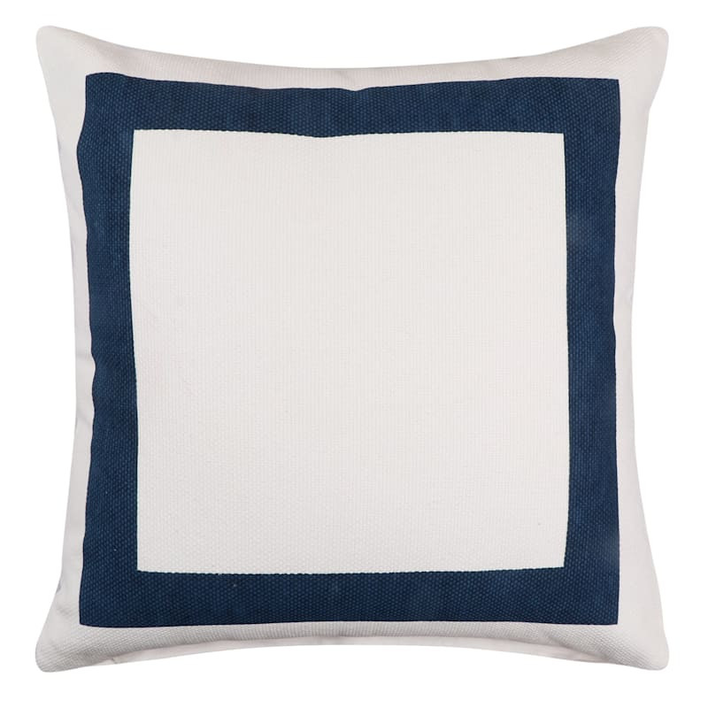 Shop all  Providence




Cotton Textured Throw Pillow with Navy Hotel Border, 18"








	
		
	... | At Home