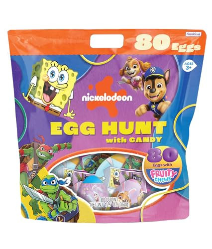 Assorted 80 Count Bulk Prefilled Plastic Eggs with Candy, Assorted Colors & Characters Including SpongeBob, Teenage Mutant Ninja Turtles, and Dogs Perfect for Party Favors or Birthday Party Treasure Hunts | Amazon (US)