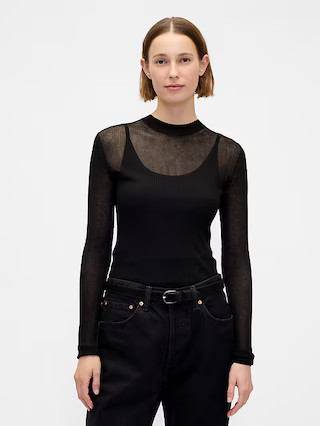 High-Neck Sheer Sweater | Gap (US)
