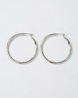 Crystal Double Pave Hoop Earrings | White House Black Market