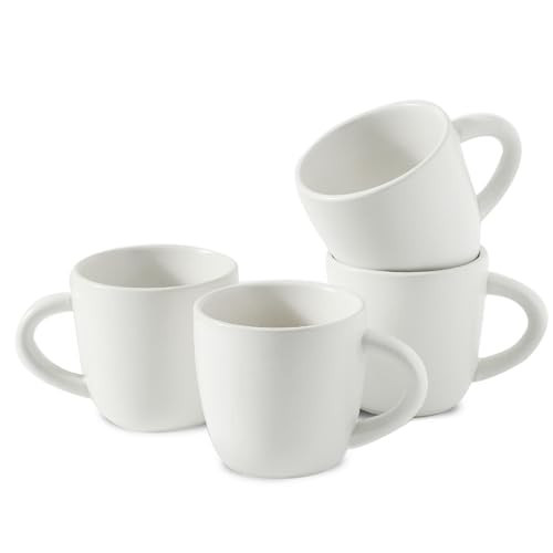 Hasense Espresso Cups Set of 4 Perfect for Demitasse, Cappuccino, Tea Bag and Juice, 5 Ounce Ceramic Stackable Mini Coffee Mugs Suit for Espresso Machine and Coffee Maker, White | Amazon (US)