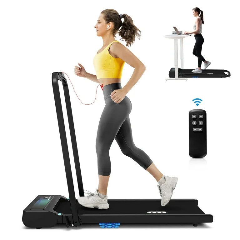 Hapycity 2 in 1 Under Desk Folding Treadmills Walking Running Machine 7.6MPH for Home Office Blac... | Walmart (US)