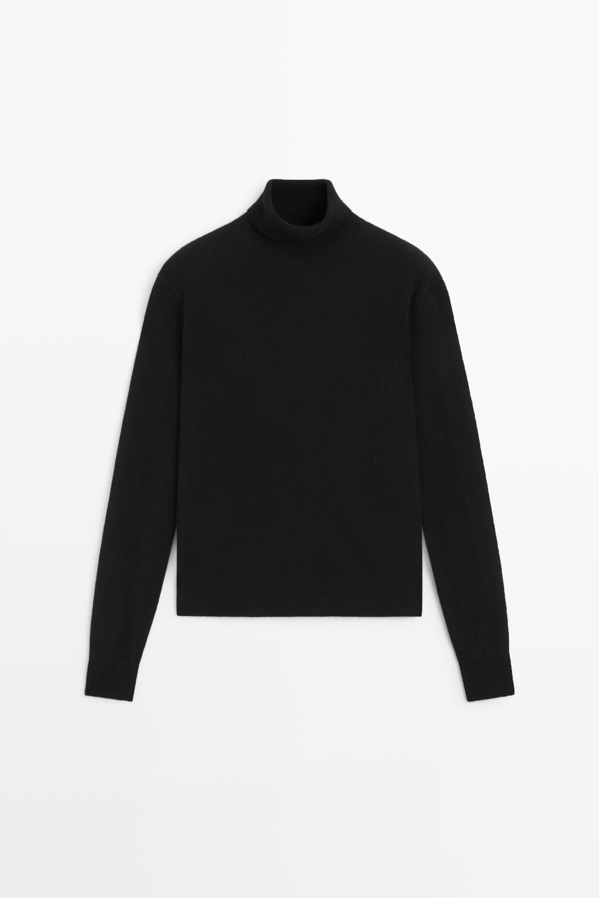 Wool blend knit turtleneck sweater | Massimo Dutti UK