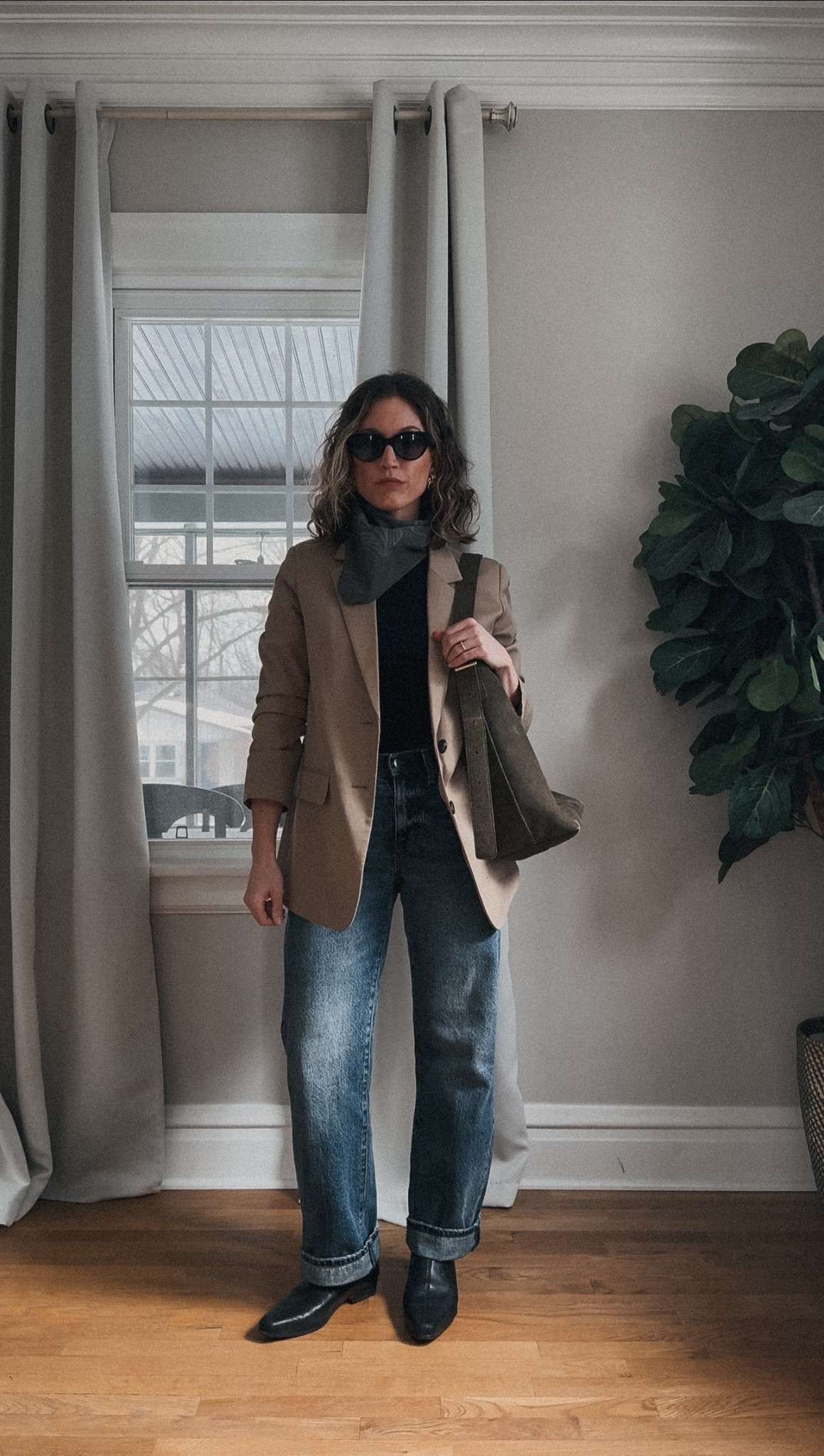 Look of the Day // 2.3.26

Madewell tee, XS, consider sizing up, it runs a bit small. Everlane blazer, 0, TTS. Pistola denim, 25, TTS for a relaxed fit. Bared Footwear boots, TTS. Madewell bag, sold out in the green suede, linked the exact bag in brown suede and a similar option in the green suede. Heaven Mayhem earrings. Quince sunglasses. Bandana from Natalie Borton Designs  

#LTKPetite #LTKootd #LTKOver40