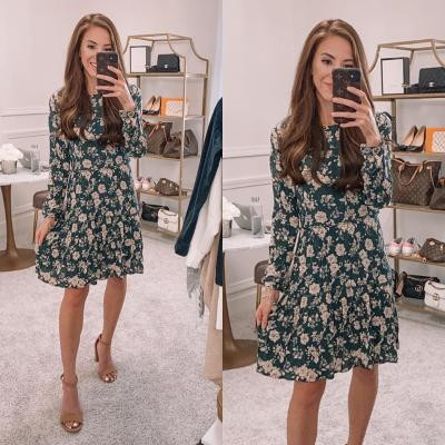 Women's Floral Print Long Sleeve Babydoll Dress - Knox Rose™ | Target