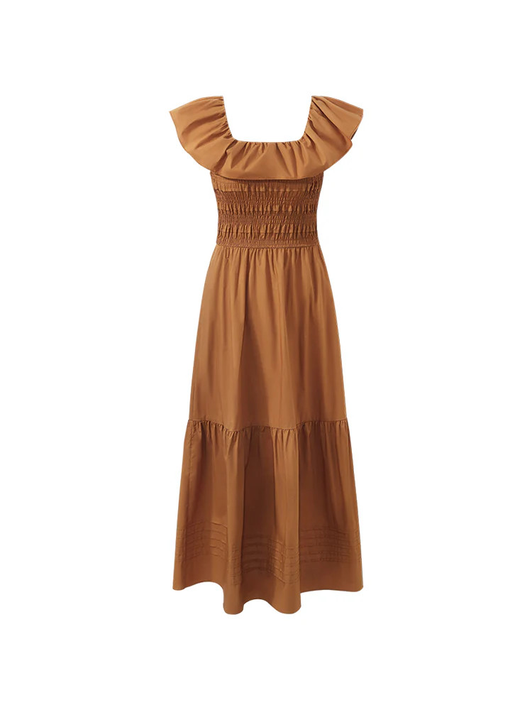 Ruffle Off Shoulder Women Maxi Dress | GOELIA