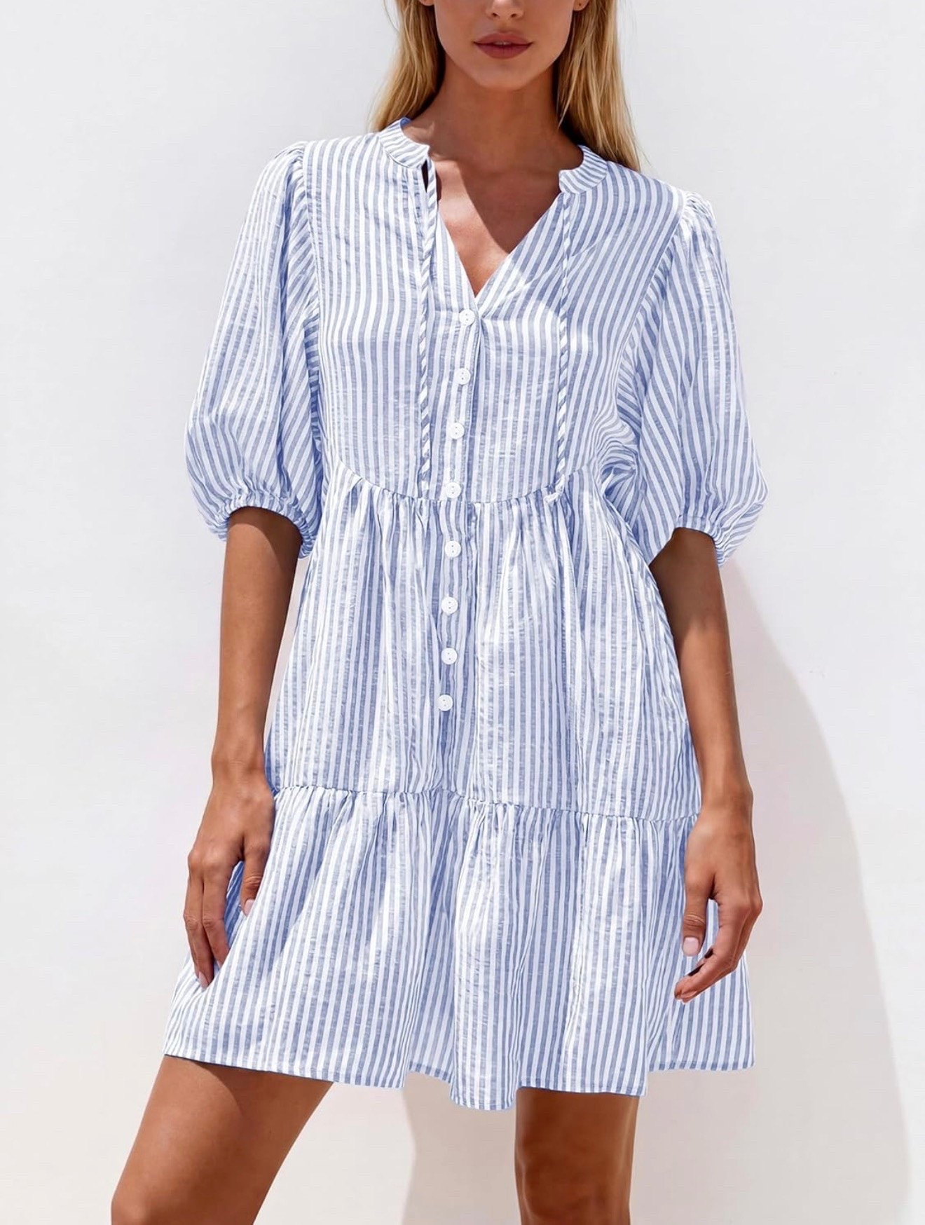 Amazon summer mini dress/coverup ☀️

#amazonfashion #summerfashion #summerdress #beachcoverup #vacationoutfit #beachoutfit #casualoutfit