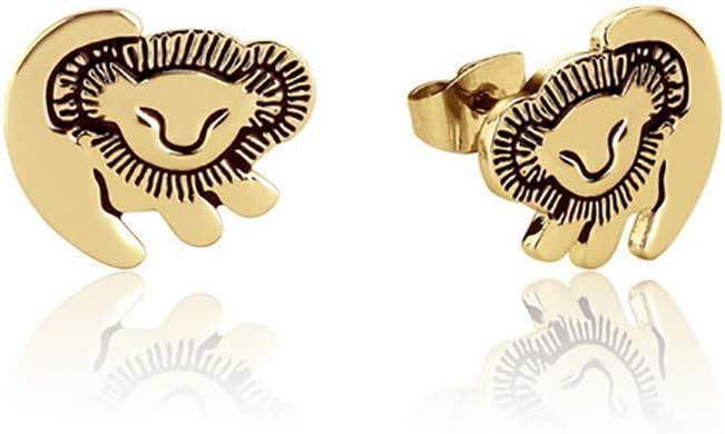 Lion King Simba Earrings Women Jewelry Gift Gold Rose Gold Christmas Stud Earrings Cute Cartoon S... | Amazon (US)