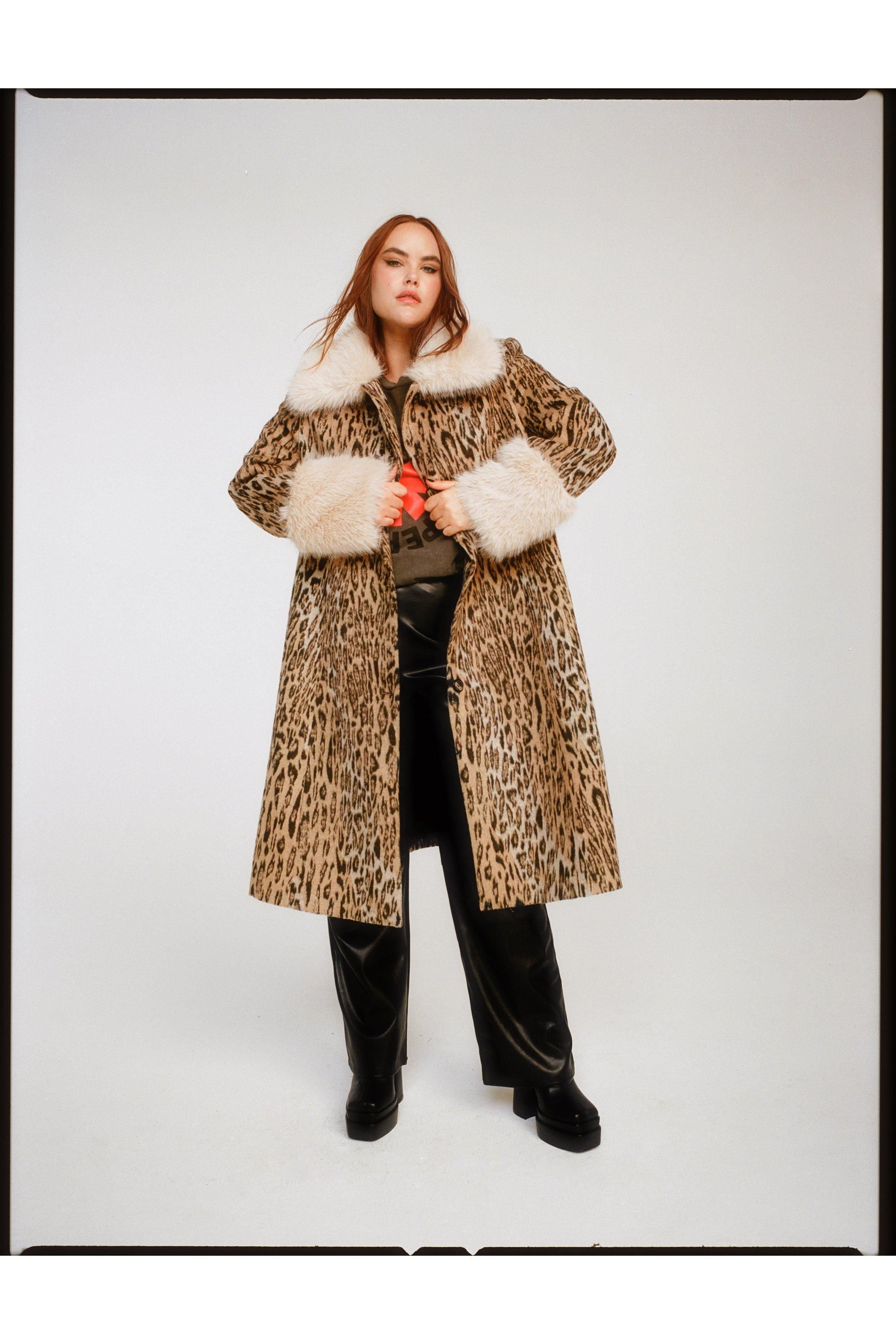 Jackets & Coats | Plus Size Premium Wool Blend Animal Swing Coat | NastyGal | Debenhams UK