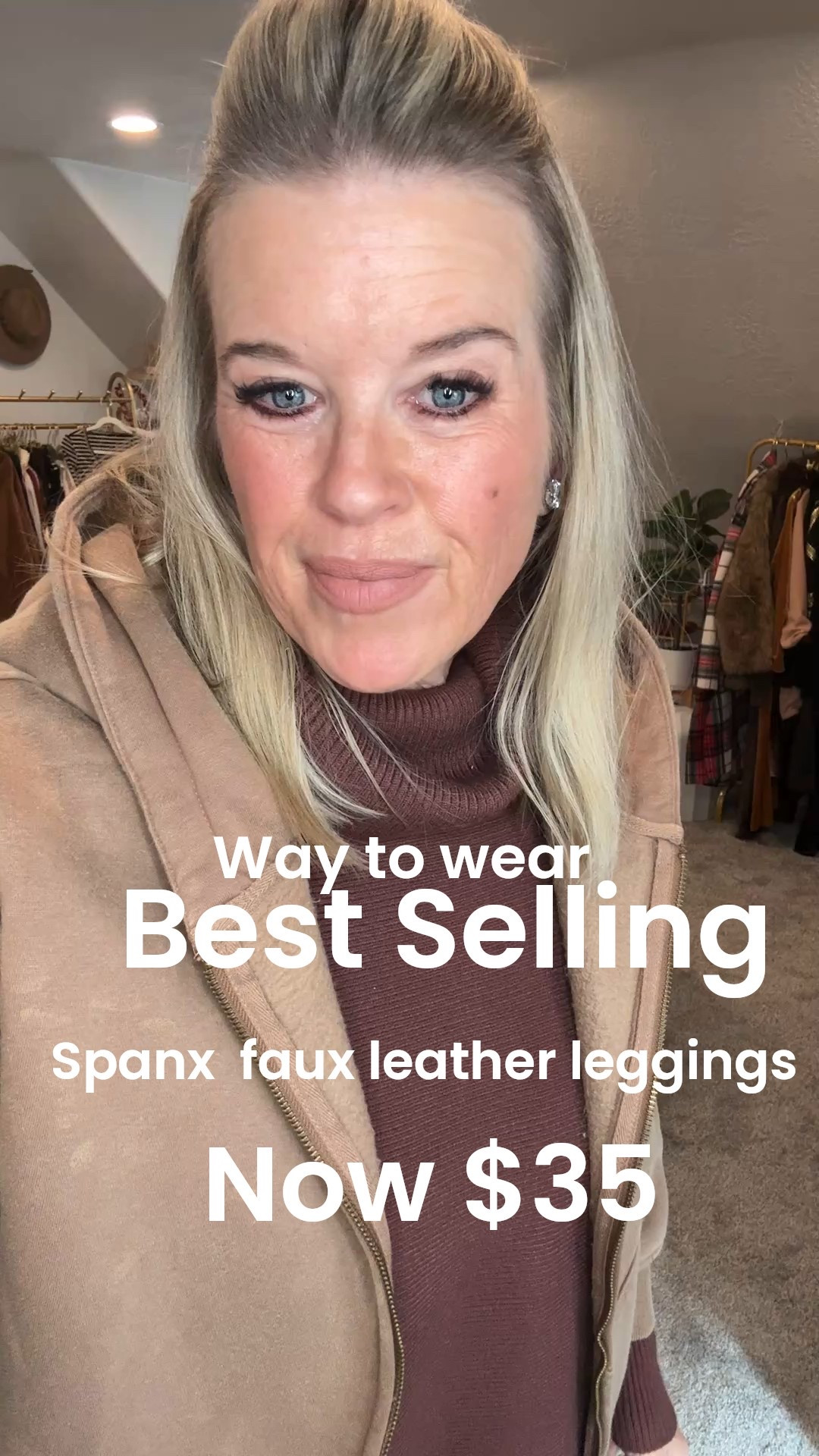 Best seller ever! Ends tonight

Spanx  faux leather leggings  
Normally $98
 Ow $59 with an extra 40% off in cart making them $35.40 

They’ve never been this low!
I have several pairs because I love and I give as gift too!
I size up a full size as they are meant to hold you in and lift etc.
If you size up they do that but are comfortable to wear all day
Great for cozy looks or dress up 

Great gift idea🎁

Amazon finds
Sweater tunic tts I am in a med and comes in several colors 

Cowboy boots leather and leopard Nordstrom tts 
They sell out but do restock 

Amazon find acid wash oversized zip up sweatshirt, tts and comes in several colors 

Amazon denim jacket with fringe comes in a couple of colors fits tts I am in a med  and adore the fringe the quality is really good and so affordable

Large manufacturers diamond stud earrings 

All would make great gifts 



#LTKGiftGuide #LTKFindsUnder50 #LTKSaleAlert
