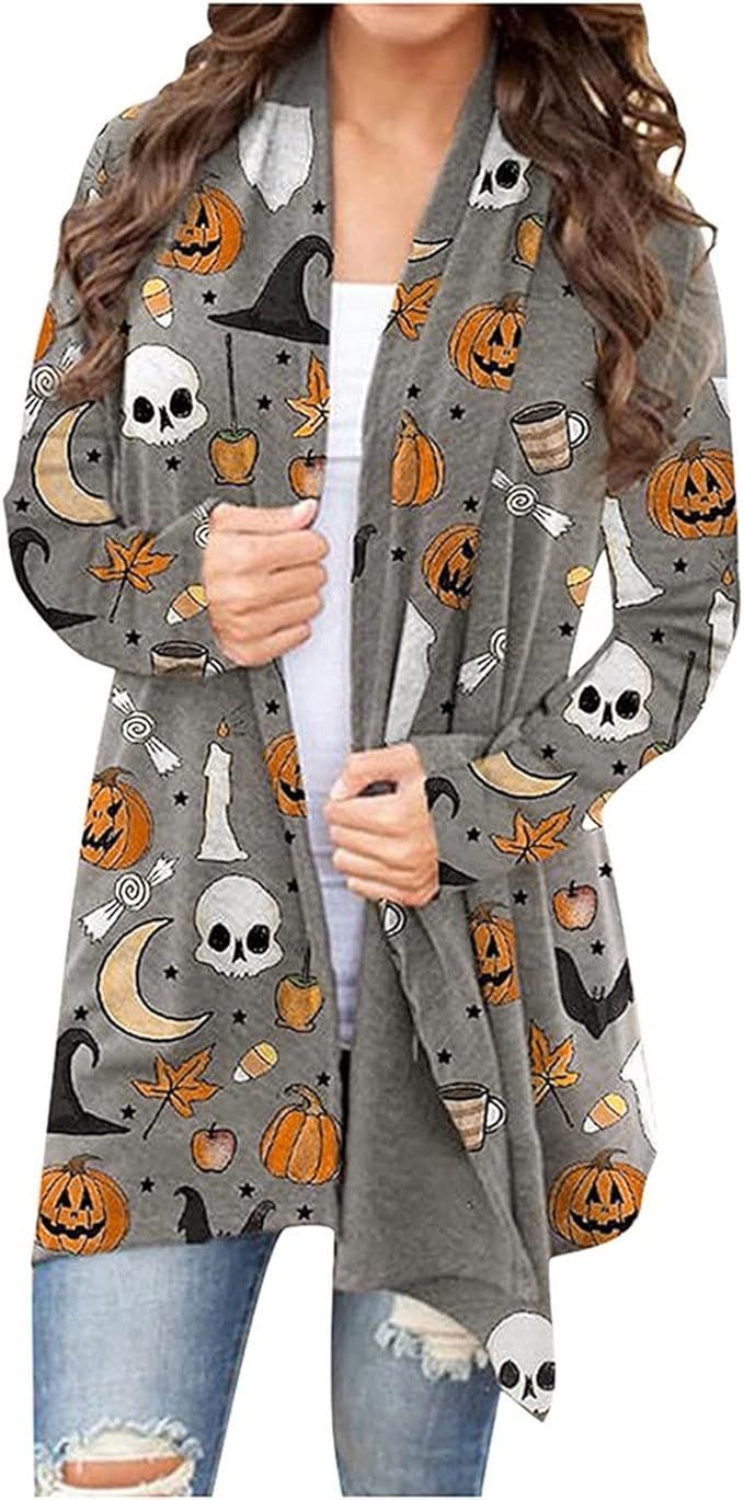 Halloween Costumes for Women,2022 Long Sleeve Open Front Cardigan Plus Size Casual Outdoor Party ... | Amazon (US)