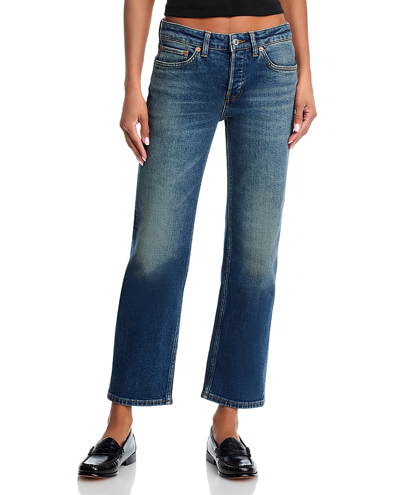 Re/Done Slim Straight Crop Jeans in Smoke Water | Bloomingdale's (US)