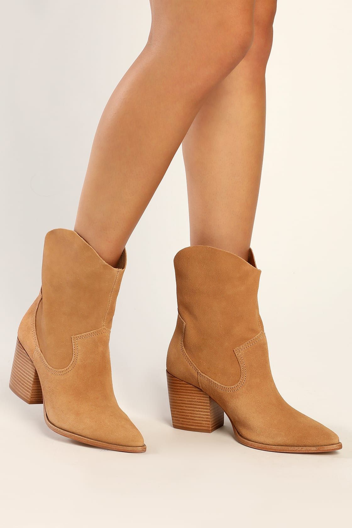 Tessie Honeycomb Suede Leather Mid-Calf Western Boots | Lulus (US)