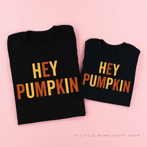 Hey Pumpkin  BLOCK  Set of 2 BLACK Shirts  Fall Shirts  | Etsy | Etsy (US)
