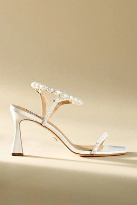 Badgley Mischka Demi Pearl Ankle-Strap Heels | Anthropologie (US)