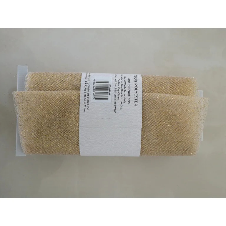 Fc 54"*3yd glitter precut tull fabric gold,100% polyester | Walmart (US)